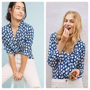 Anthropologie Maeve Strawberry Rochelle Shirt